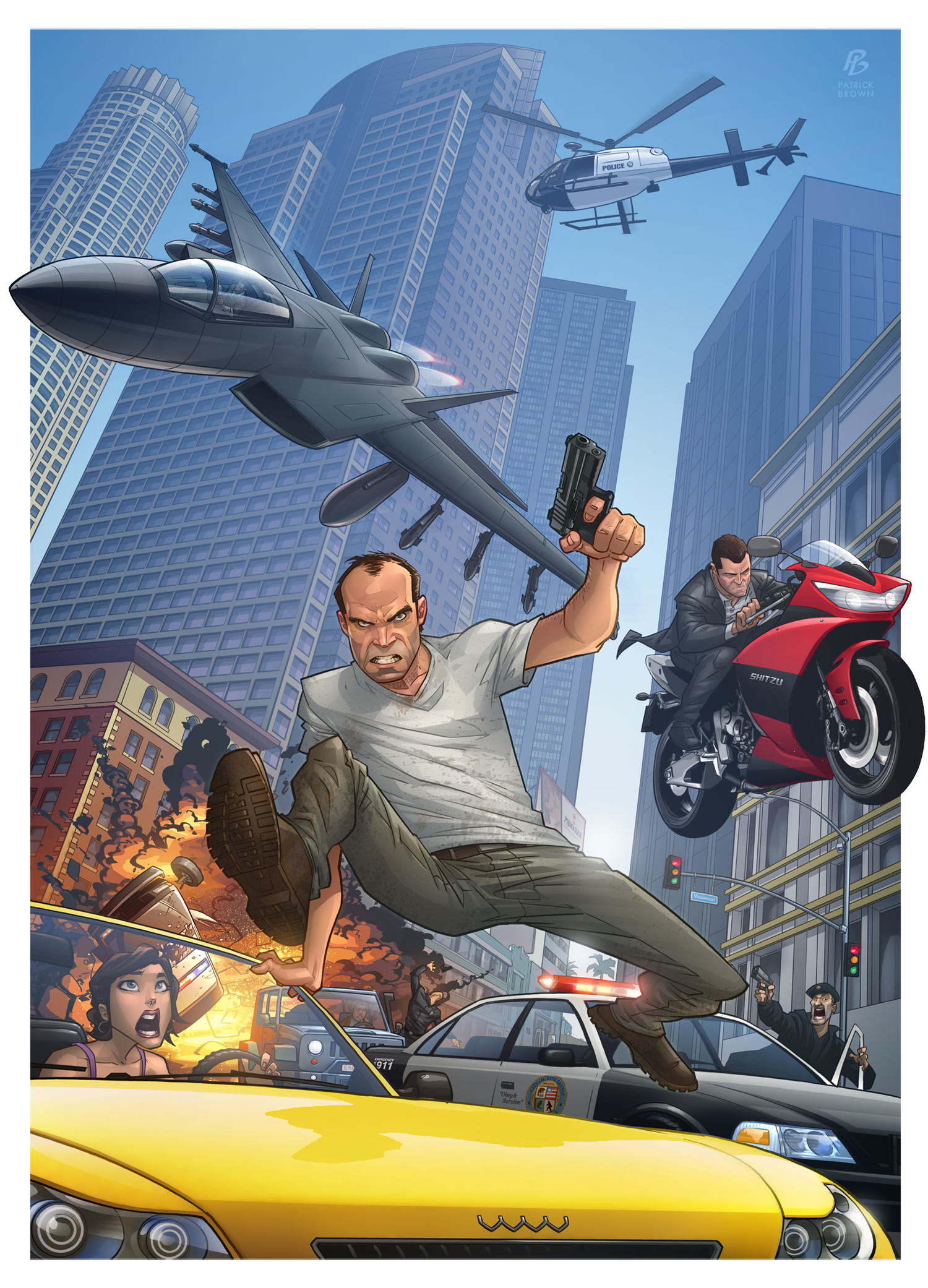 GTA V Poster - 200000 Views (Celebration) by Ferino-Design on DeviantArt