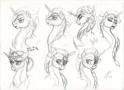 My Little Frozen: Elsa the Snow Alicorn (Sketches)