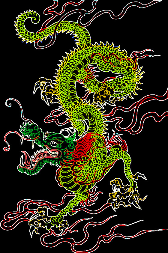 Dragon glowing