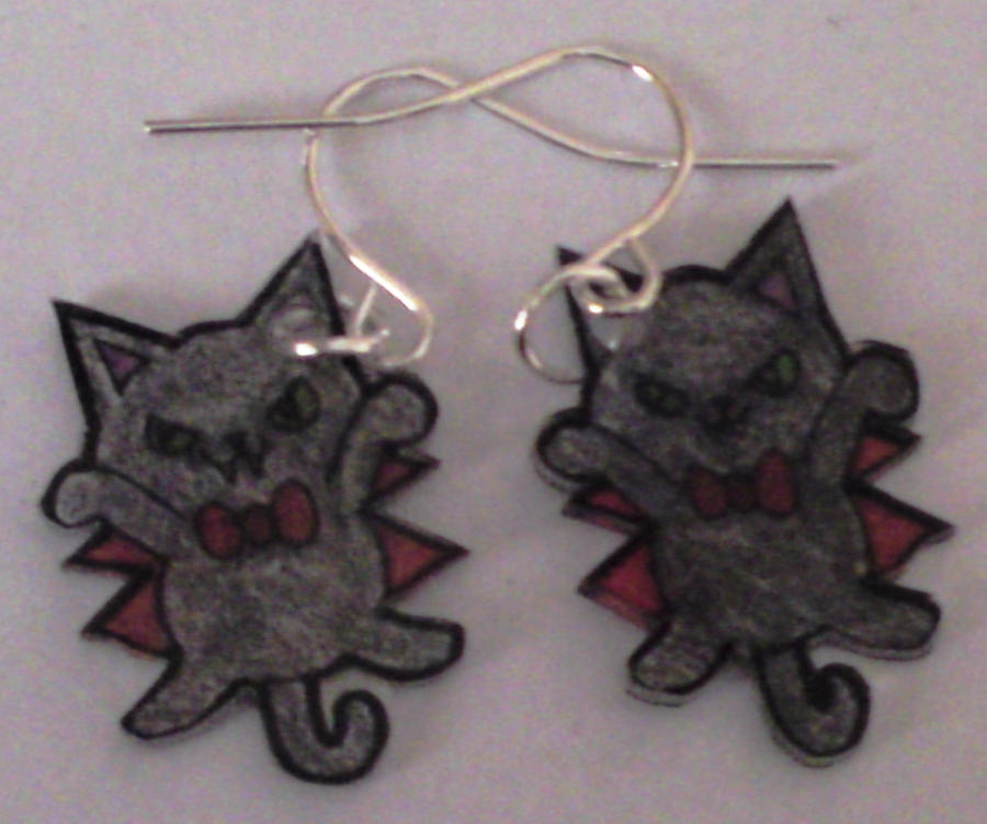 Kawaii vampire cat earrings
