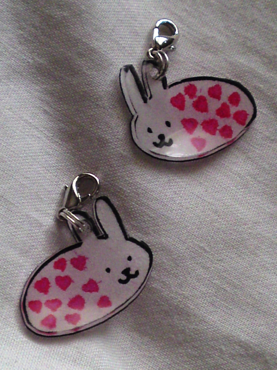 Kawaii Love Bunny charms