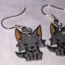 .Kawaii Howling Wolf earrings.