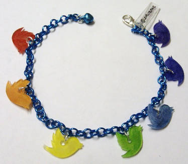 Kawaii Twitter personalised Rainbow charm bracelet