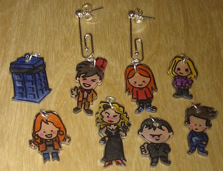 Kawaii Doctor Who interchangeable earring set