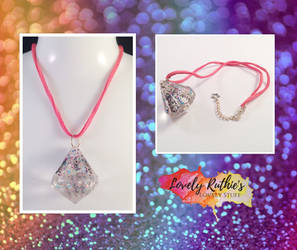 Glitter Gem Leather Necklace by Lovelyruthie