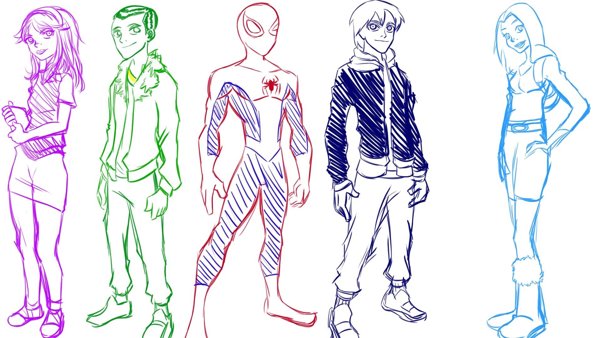 Spectacular Spiderman character redesigns by AtrociousMangaArt on