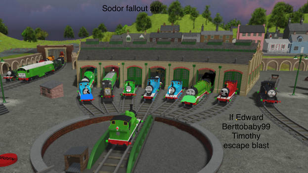 Sodor fallout au if tree engines escape blast