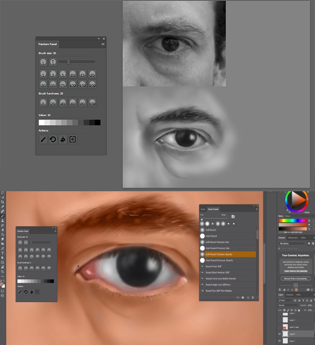 Eye painting and coloring tutorial