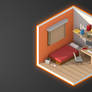 Blender Isometric Room low poly