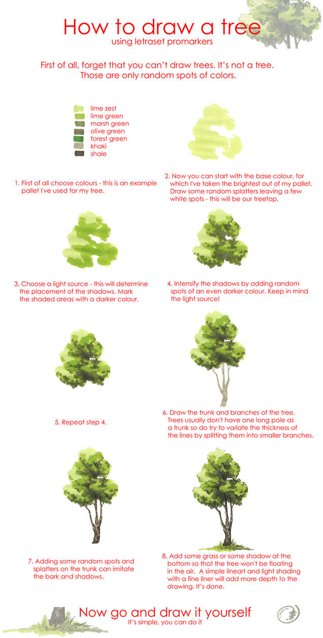 Tree drawing tutorial by Morpho-Deidamia