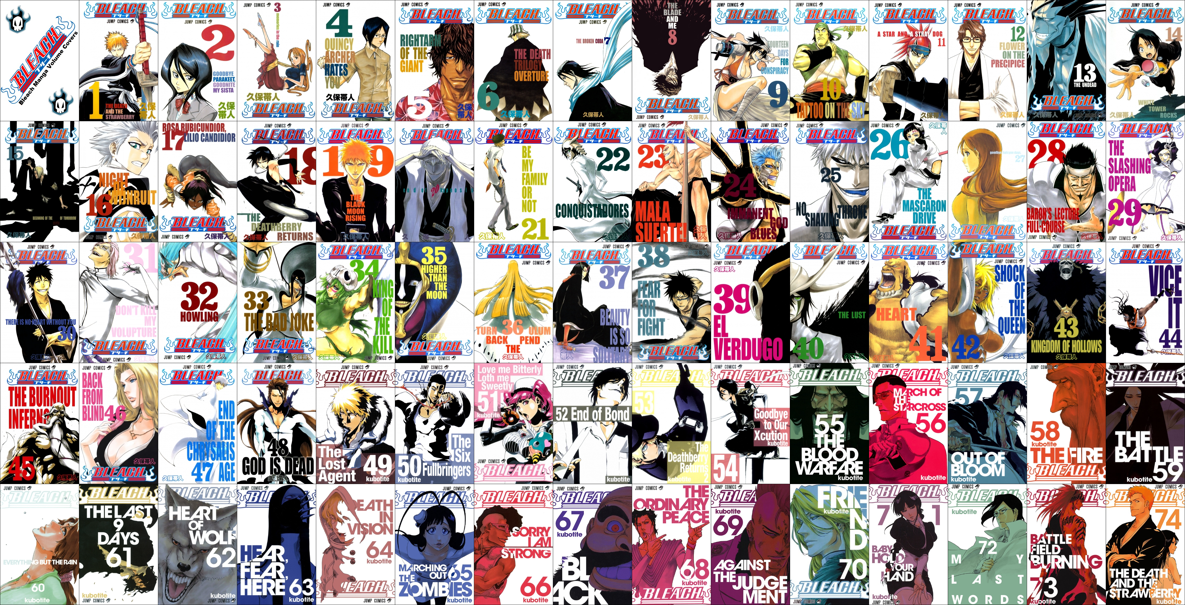 All Bleach Manga Volume Covers By Szofron On Deviantart