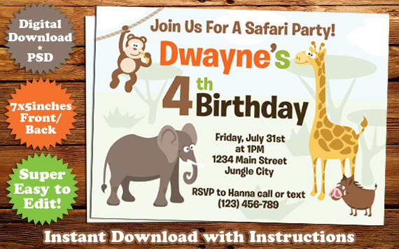 Safari Animals Birthday Invitation Template #2 by templatemansion on DeviantArt Safari Animals Birthday Invitation Template #2 by templatemansion on DeviantArt