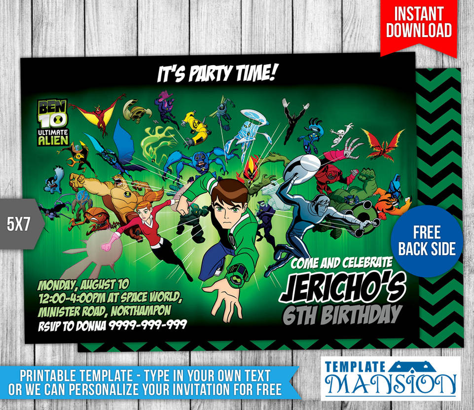 Ben10 Ultimate Alien Birthday Invitation by templatemansion on DeviantArt 11-change-to-hero-ben-10-birthday-invitation-templates