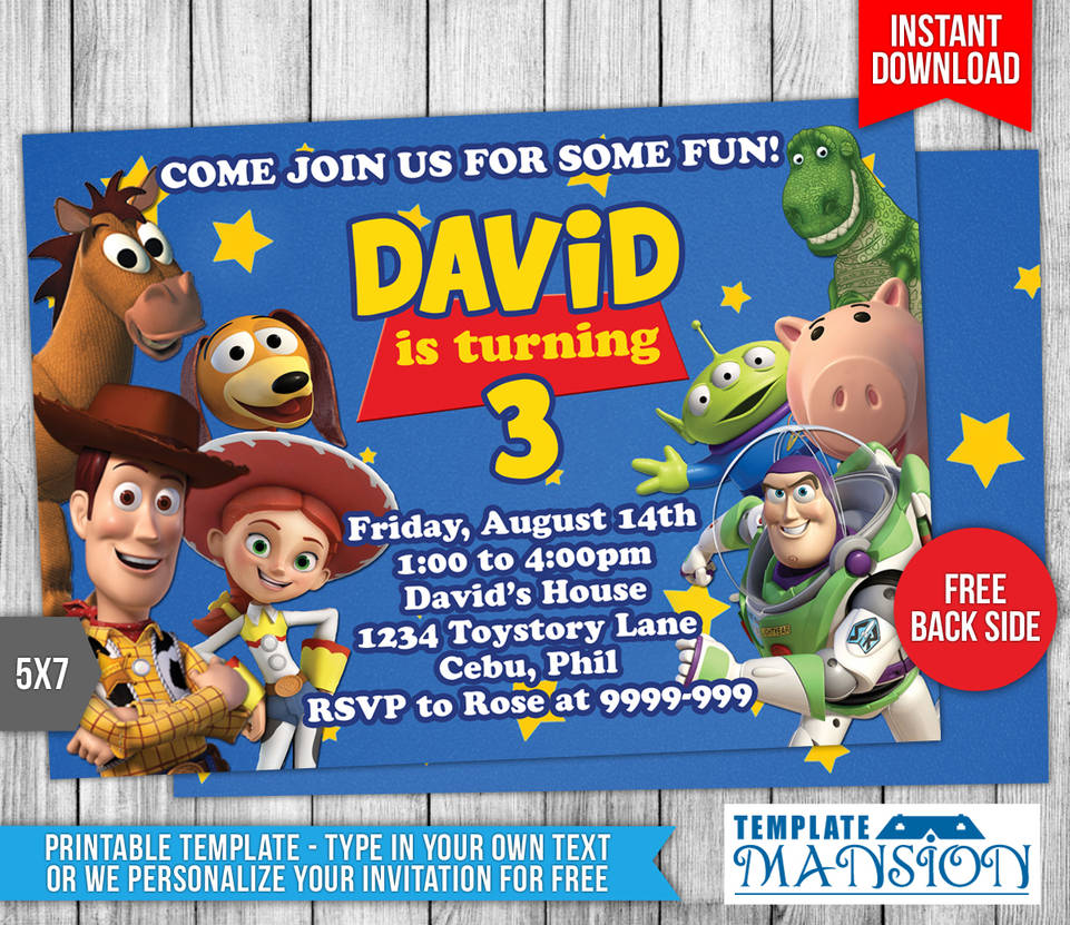 Toy Story Birthday Invitation #1 by templatemansion on DeviantArt toy-story-birthday-invitation-digital-and-printable-toy-story-invite-etsy