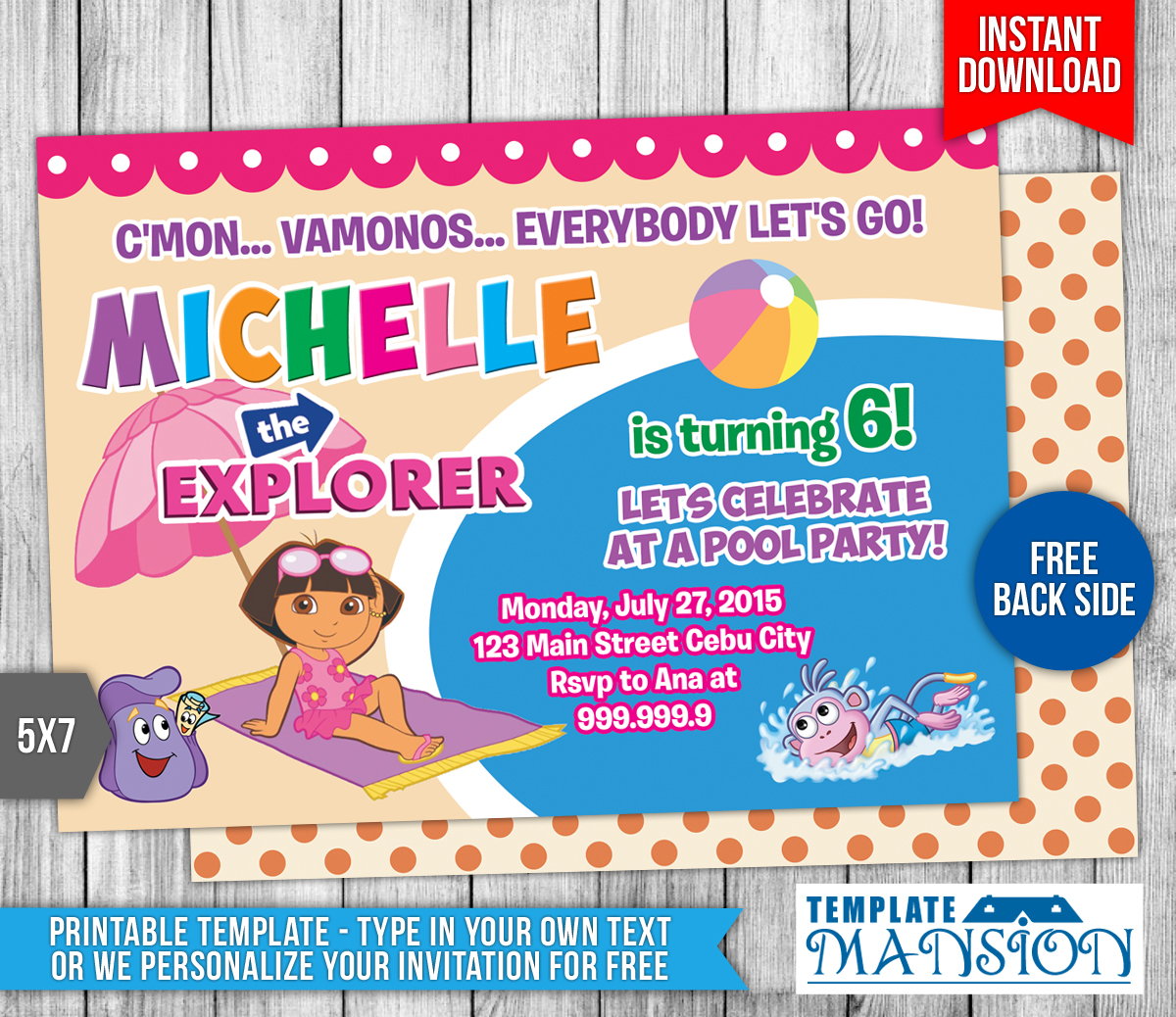 Dora the Explorer Birthday Invitation #2