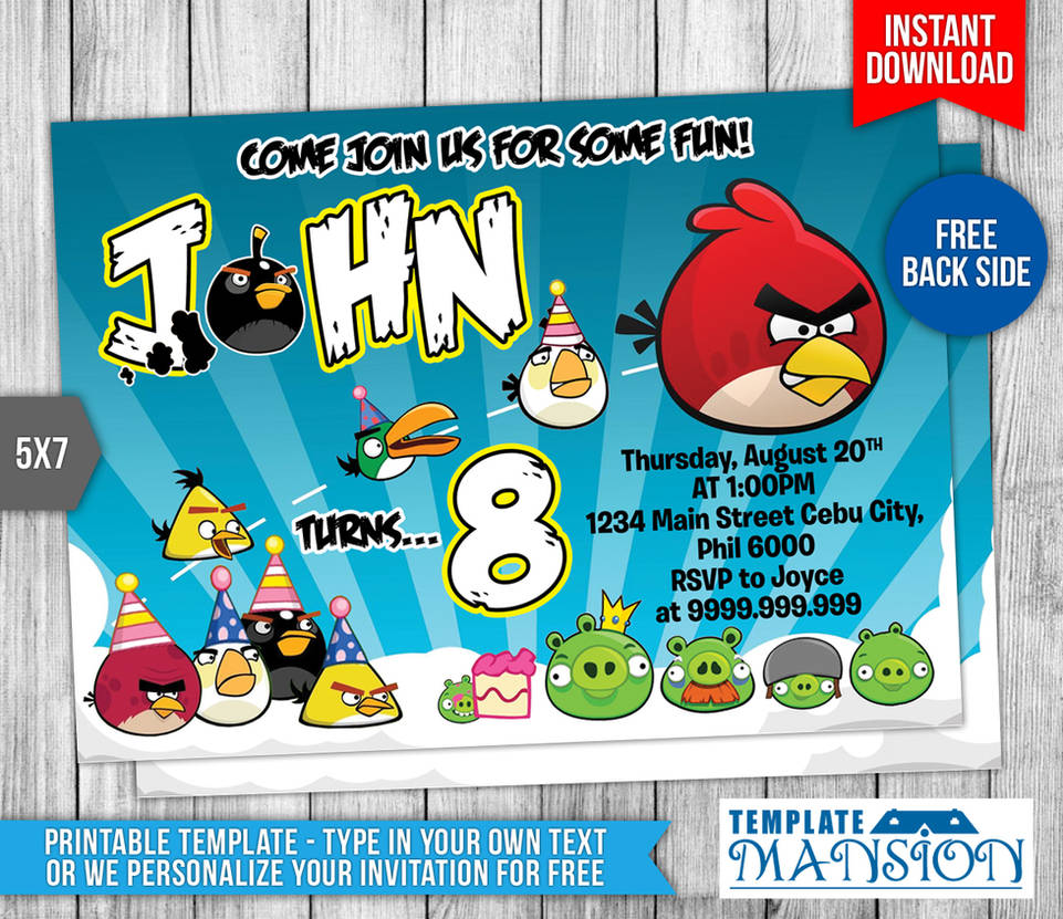 Angry Birds Birthday Invitation #2 by templatemansion on DeviantArt angry-birds-birthday-invitation-2-by-templatemansion-on-deviantart