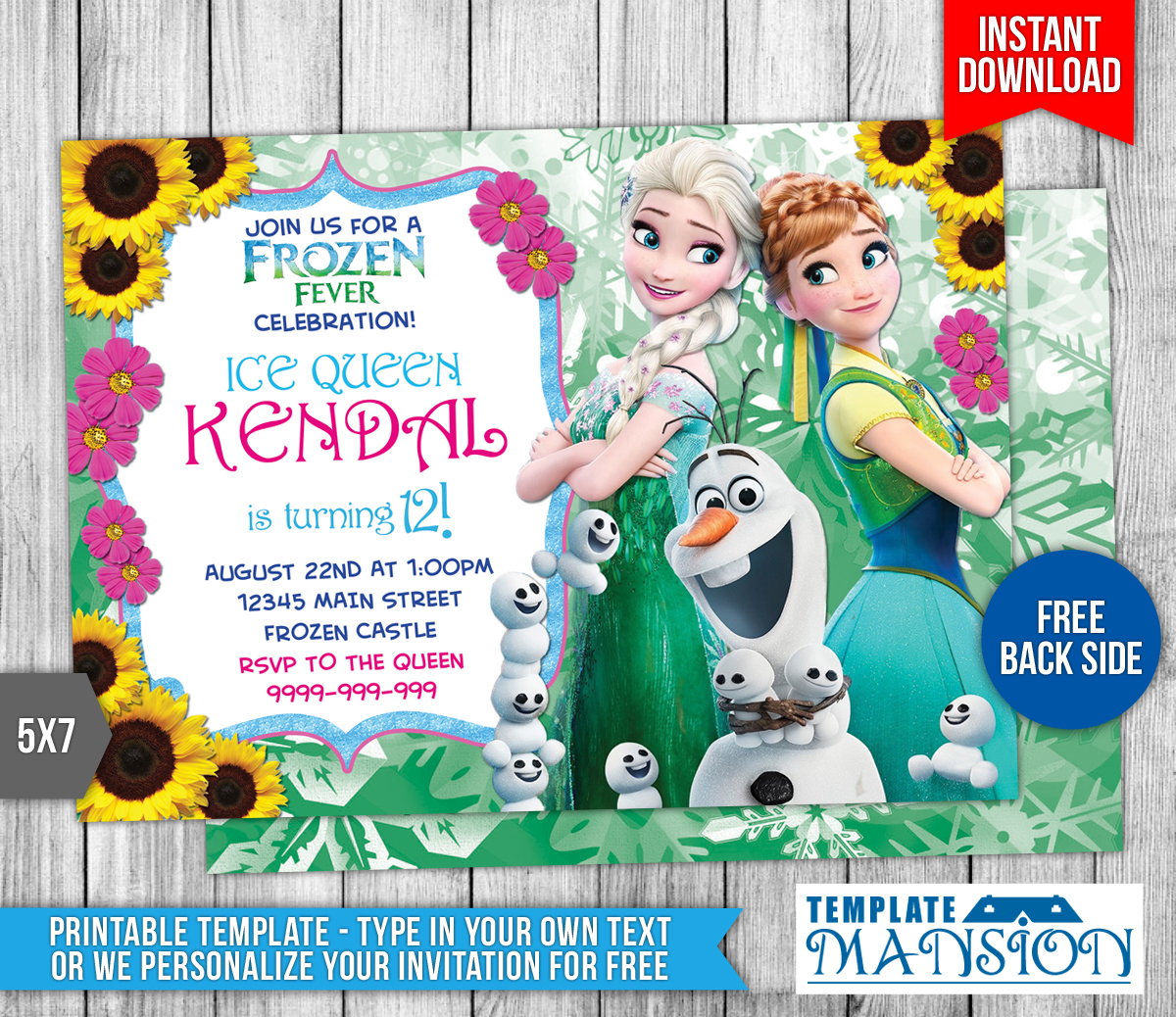 Disney Frozen Fever Birthday Invitation by templatemansion