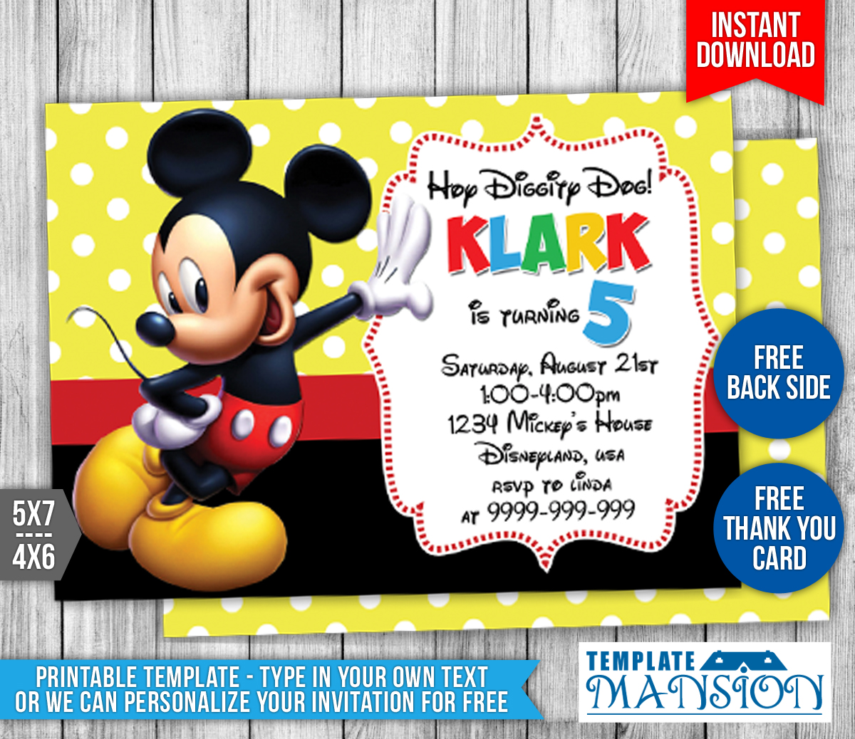 Mickey Mouse Birthday Invitation 2 by templatemansion on DeviantArt