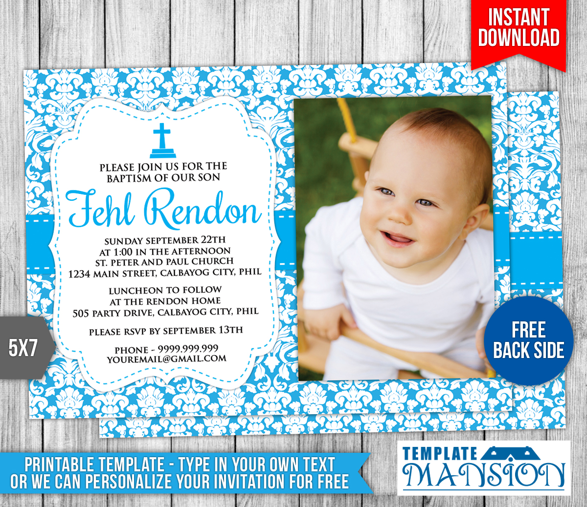 boy christening invitation 1 by