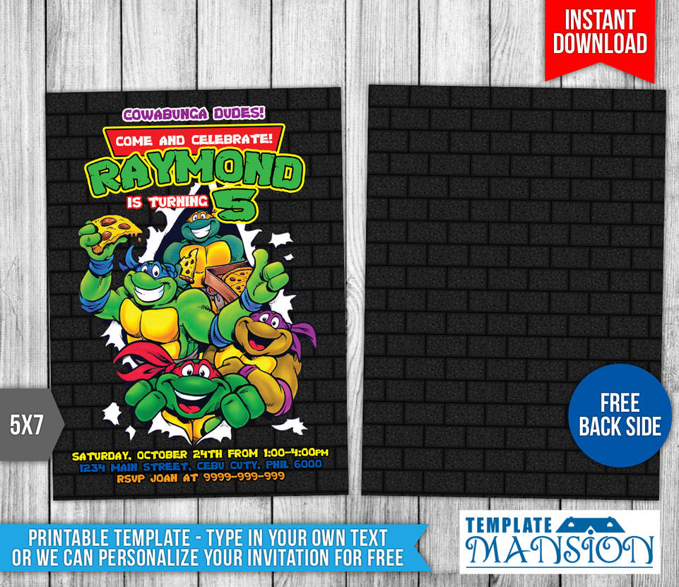 Teenage Mutant Ninja Turtles Birthday Invitation T by templatemansion on DeviantArt teenage-mutant-ninja-turtles-birthday-invitation-t-by-templatemansion-on-deviantart