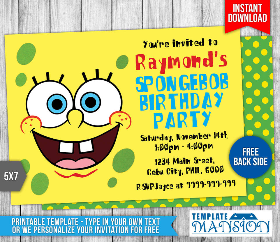 Free Printable Spongebob Invitations