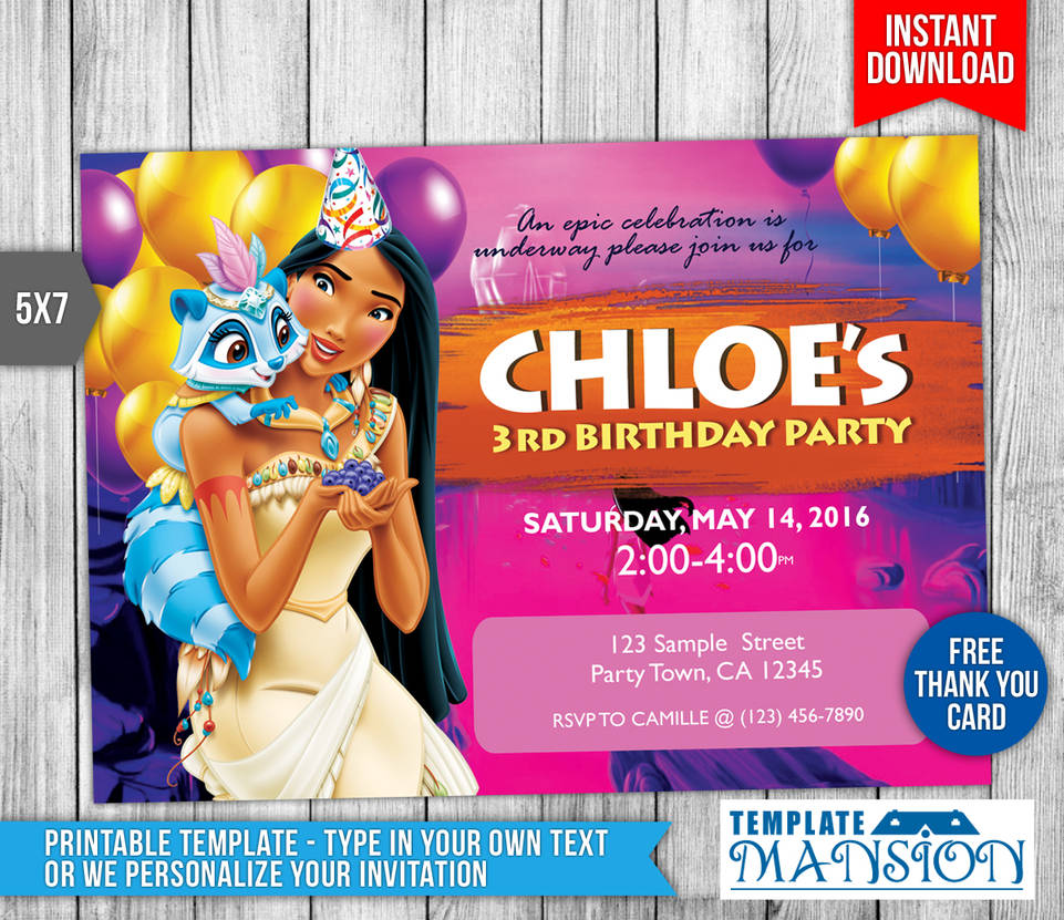 Pocahontas Birthday Invitation DIY Printable by templatemansion on DeviantArt pocahontas-birthday-invitation-diy-printable-by-templatemansion-on-deviantart