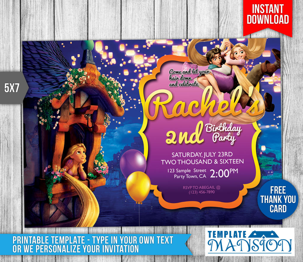 Tangled Birthday Invitation DIY Printable by templatemansion on DeviantArt tangled-birthday-invitation-diy-printable-by-templatemansion-on-deviantart