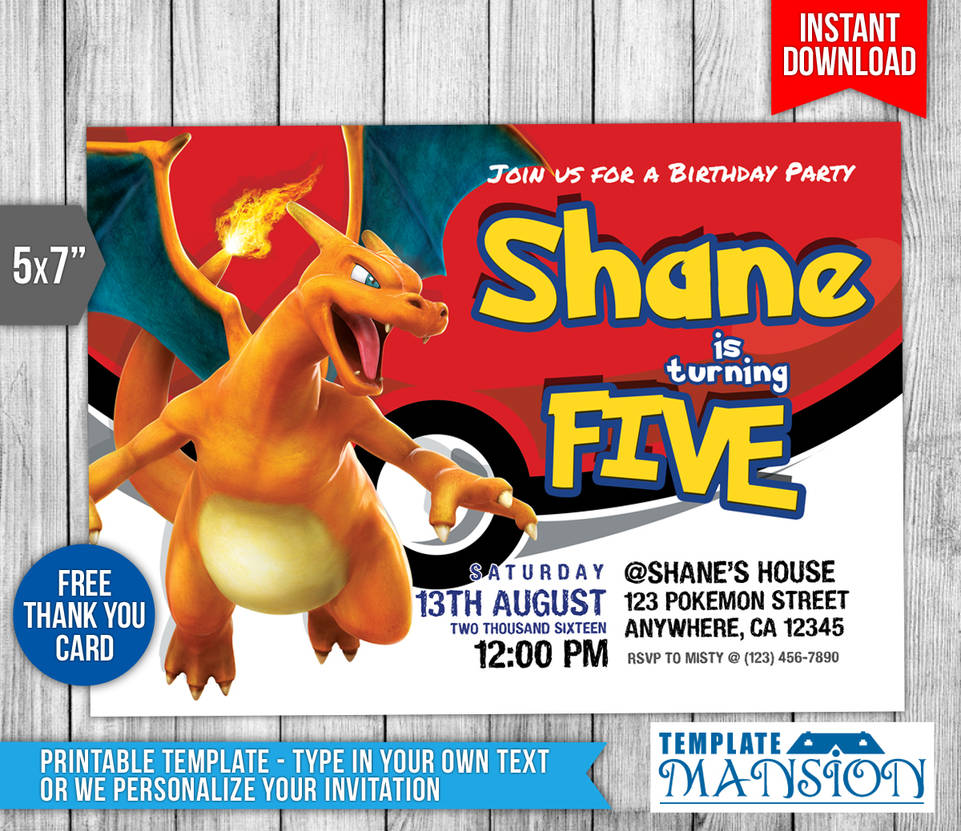 Charizard Invitation, Pokemon Invitation, PSD by templatemansion on DeviantArt charizard-invitation-pokemon-invitation-psd-by-templatemansion-on-deviantart