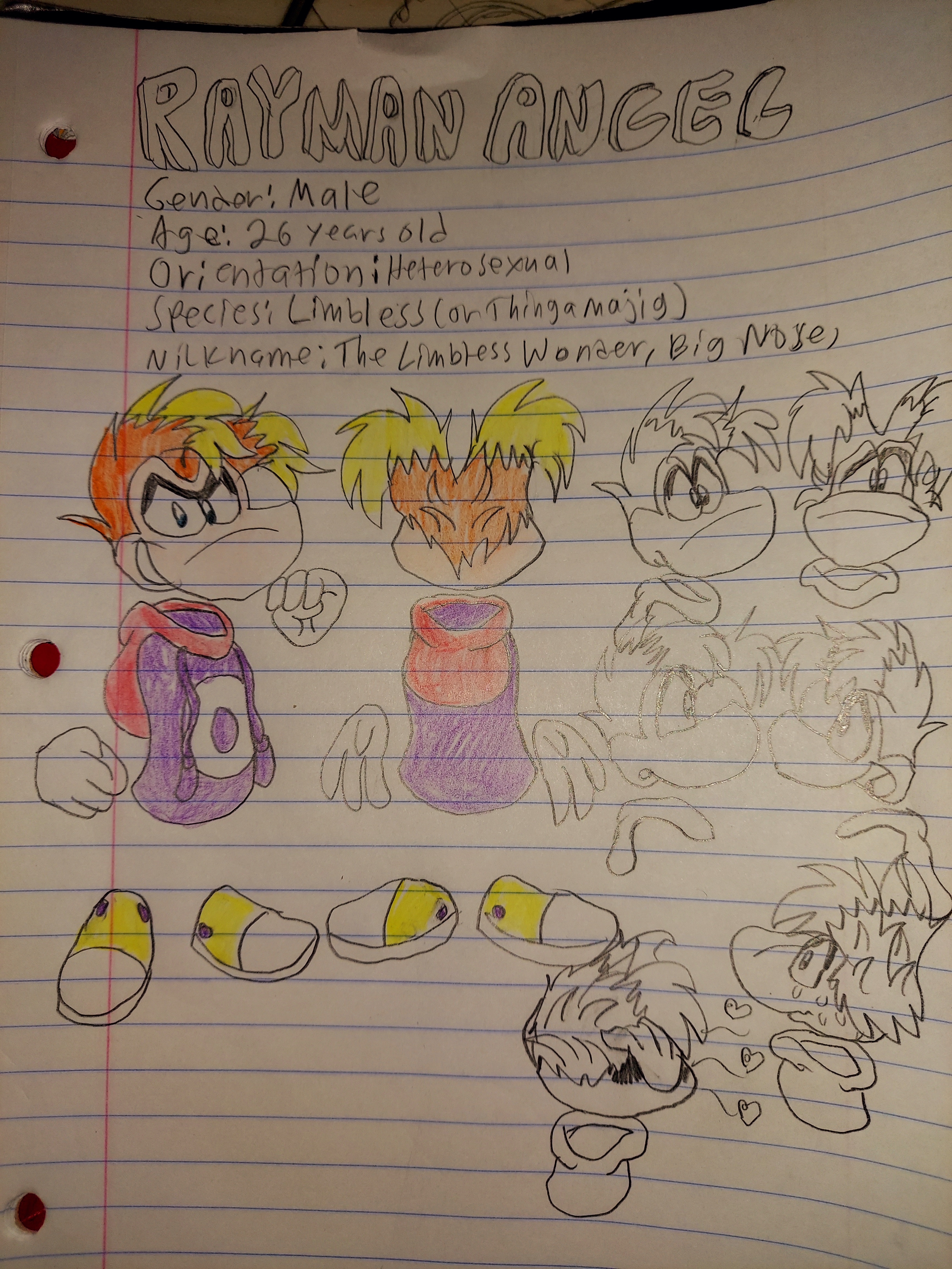 Rayman Reference Sheet by YourRivalArt on DeviantArt