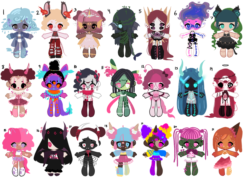 Dremmie lineless Gacha Adopts! 16/21 OPEN by VilleMorte on DeviantArt