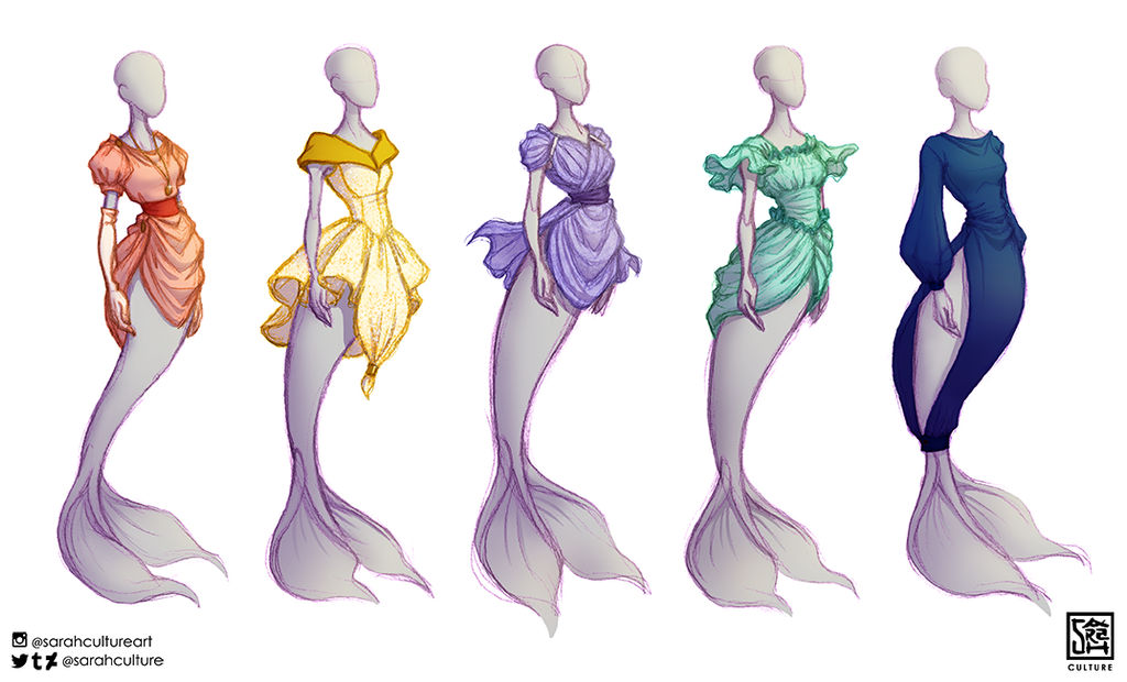 mermaid dress design drawing Mermaid Dress Drawing