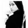 Girl with a pink rose BW