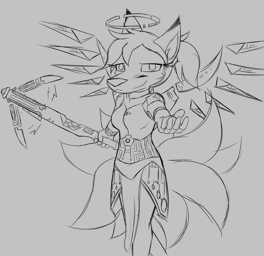 Kitsune Mercy by W0lfmare
