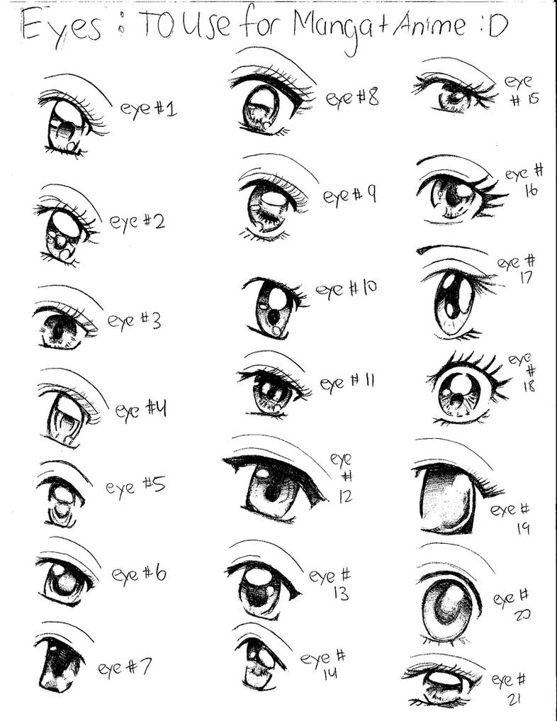 Manga and Anime Eyes by shanerose on DeviantArt