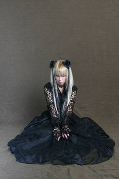 Girl in gothic lace coat I