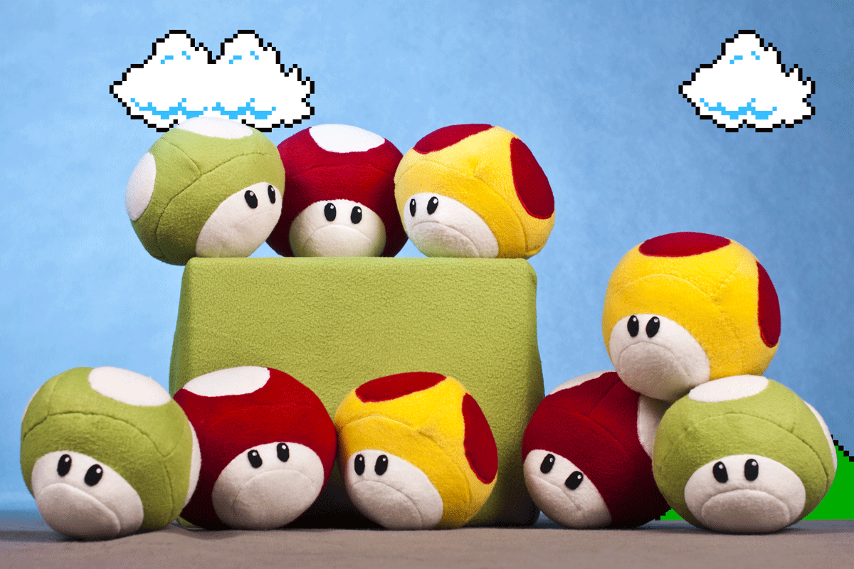 Super Mario Mushroom Plushies