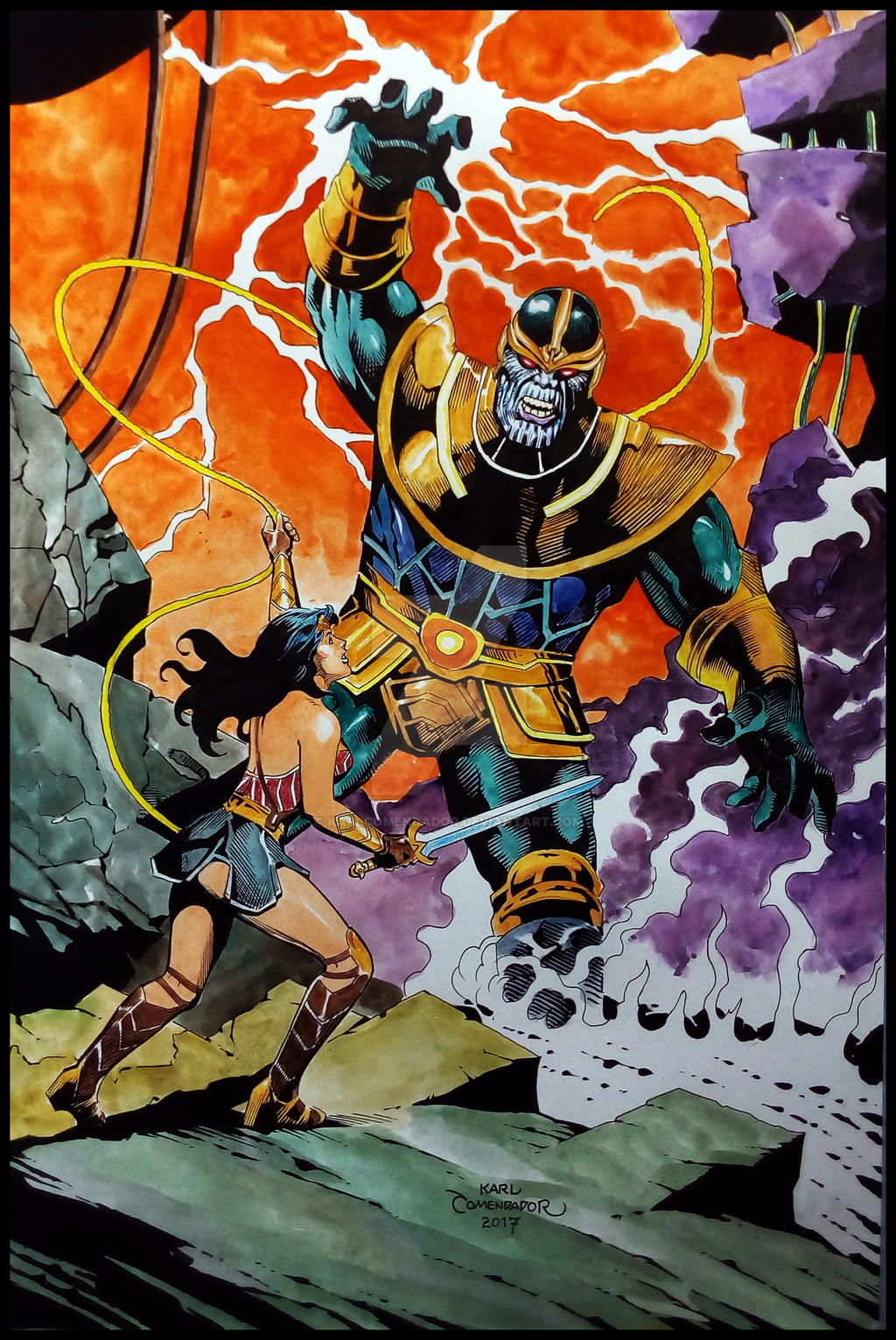 Wonder Woman vs. Thanos 12 x 18 by on DeviantArt