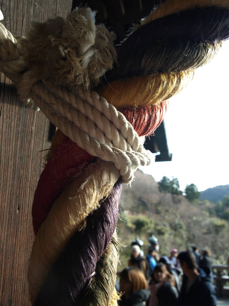 Red Rope Around Rocks Japan Detail of Rope at Kiyomizu-dera Temple, Kyoto by MelaidrCuladrerc on ...