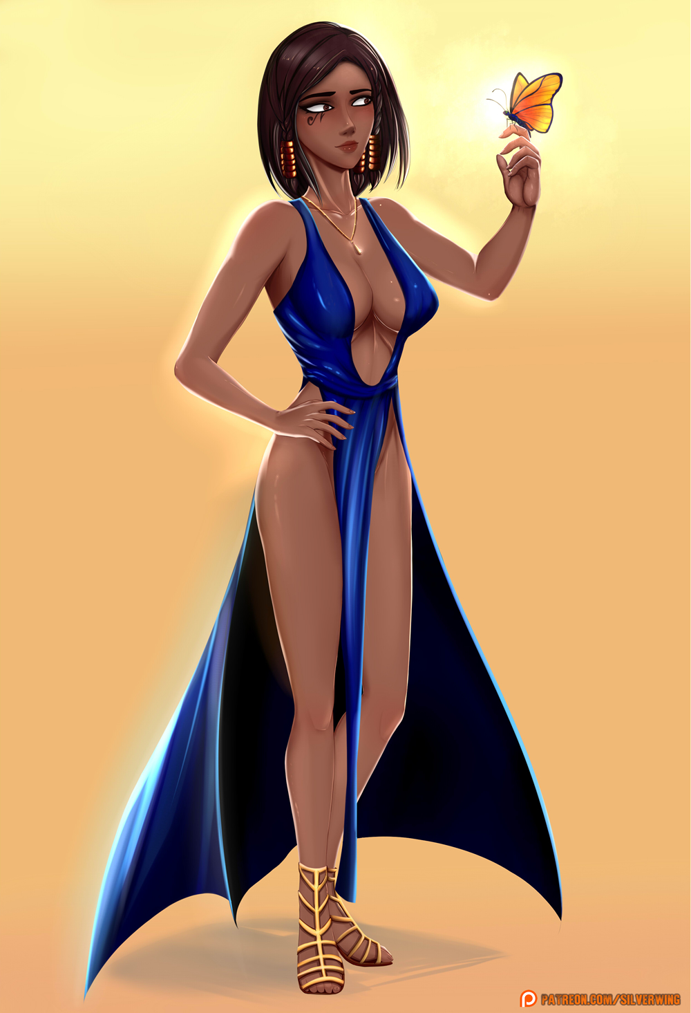 Pharah Blue Dress - FanArt