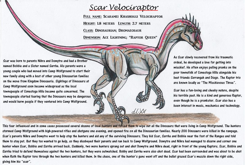 Scar Raptor Scar Velociraptor Profile by dinoloverXX on DeviantArt