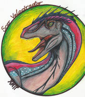 Scar Velociraptor Portrait