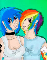 DJ Pon-3 and Rainbow Dash