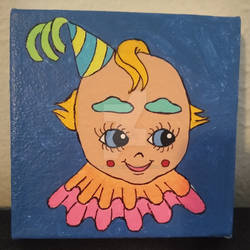 Kewpie Baby Clown Painting