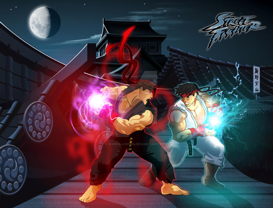 Ryu VS Dark Ryu by gyrfalcon65 on DeviantArt