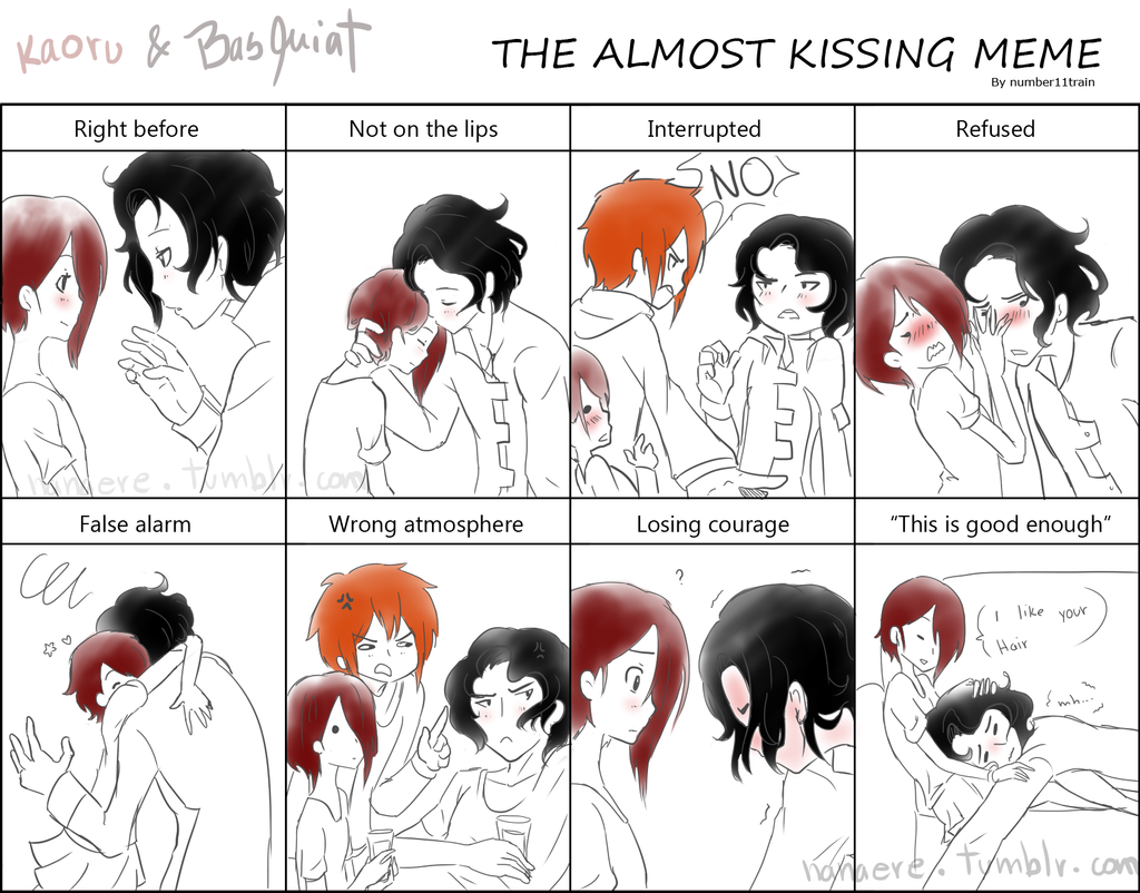 Almost kissing meme by nanaere