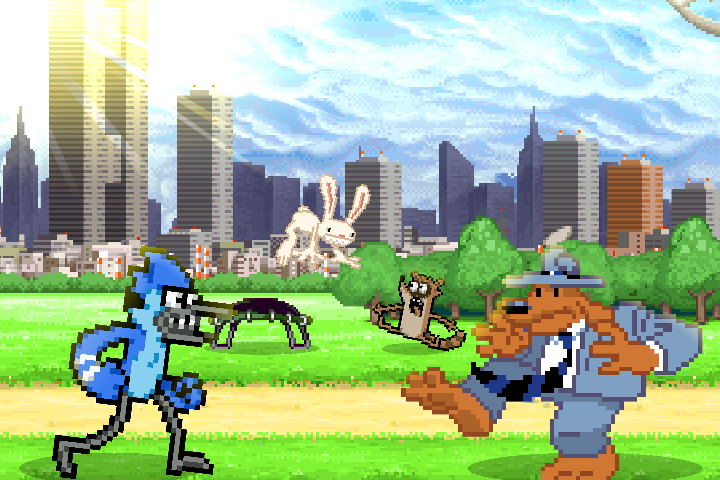 Mordecai and Rigby vs Sam and Max by JayTay500 on DeviantArt