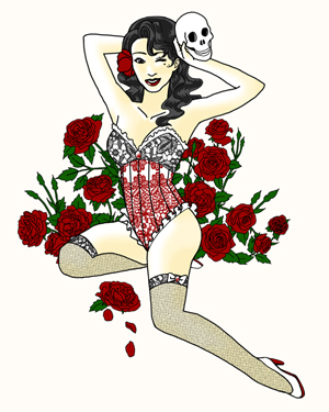 Wild Rose Pin Up Design