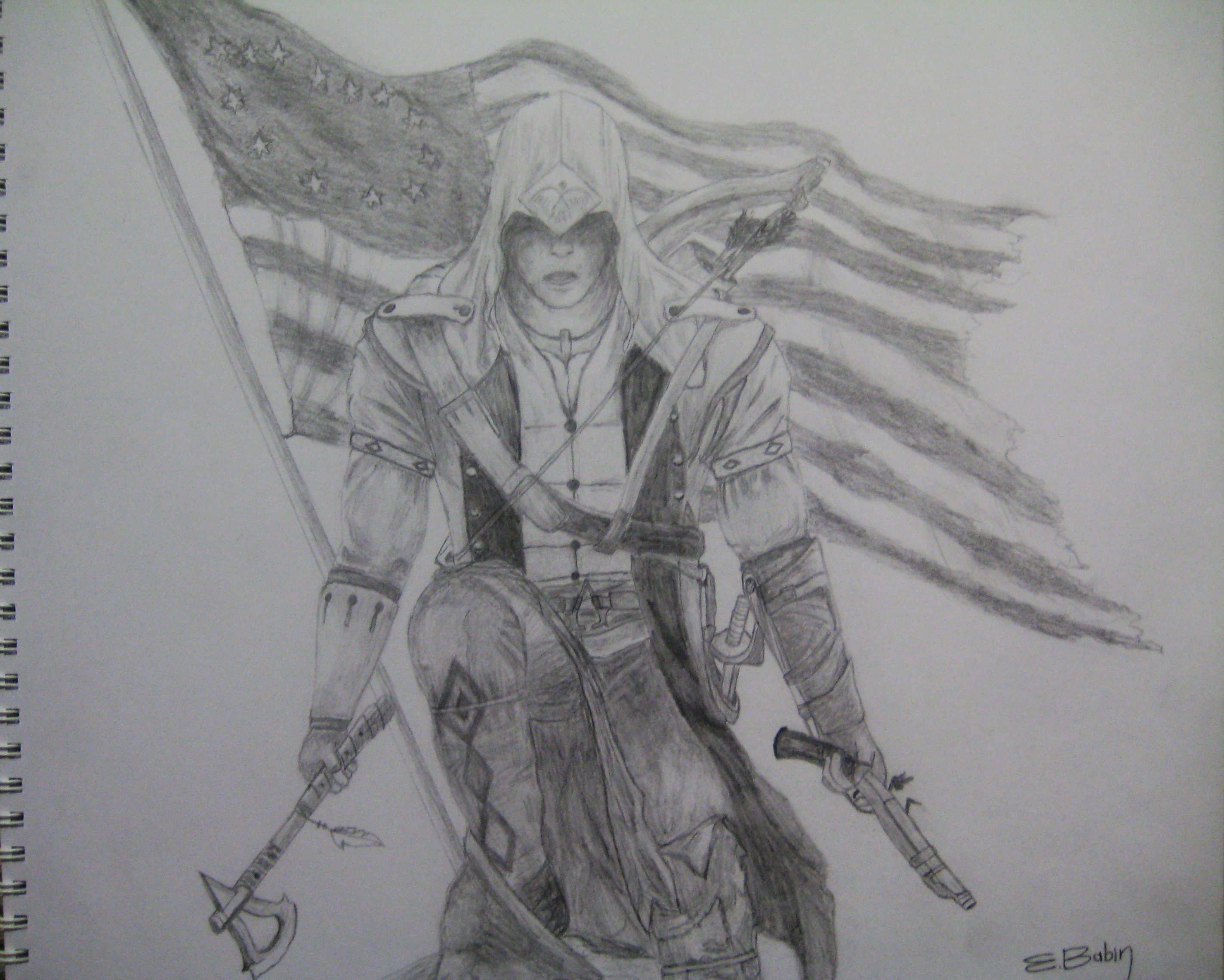 Assassin's Creed 3 Sketch by JekaMaldavan on DeviantArt