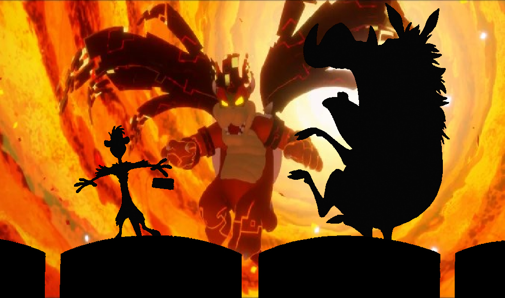 Timon and Pumbaa gets scared of MegaDragonBowser by KoopaArt10141989 on ...