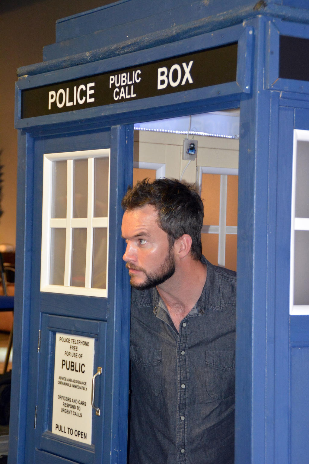 Gareth David-Lloyd in the TARDIS (1)
